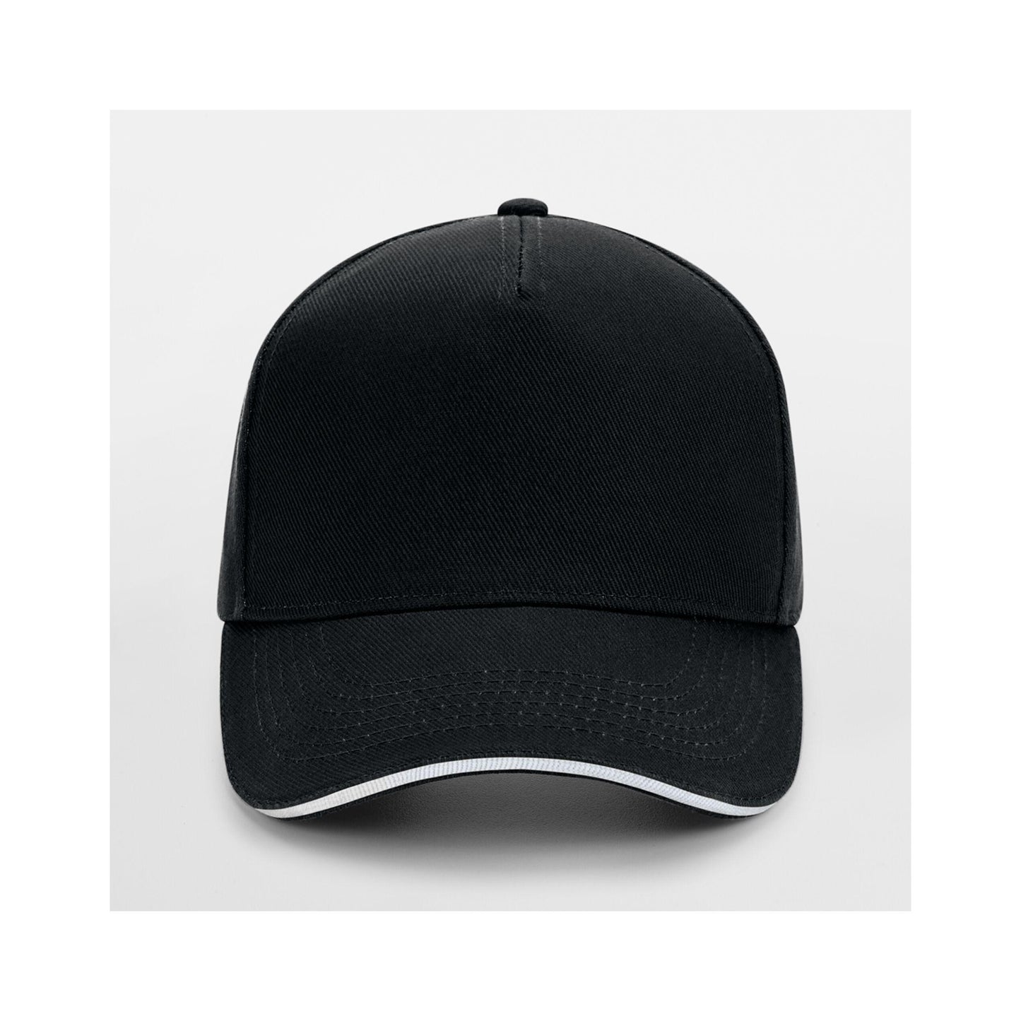Black-White - Side - Beechfield Unisex Adult Ultimate Sandwich Peak Cap