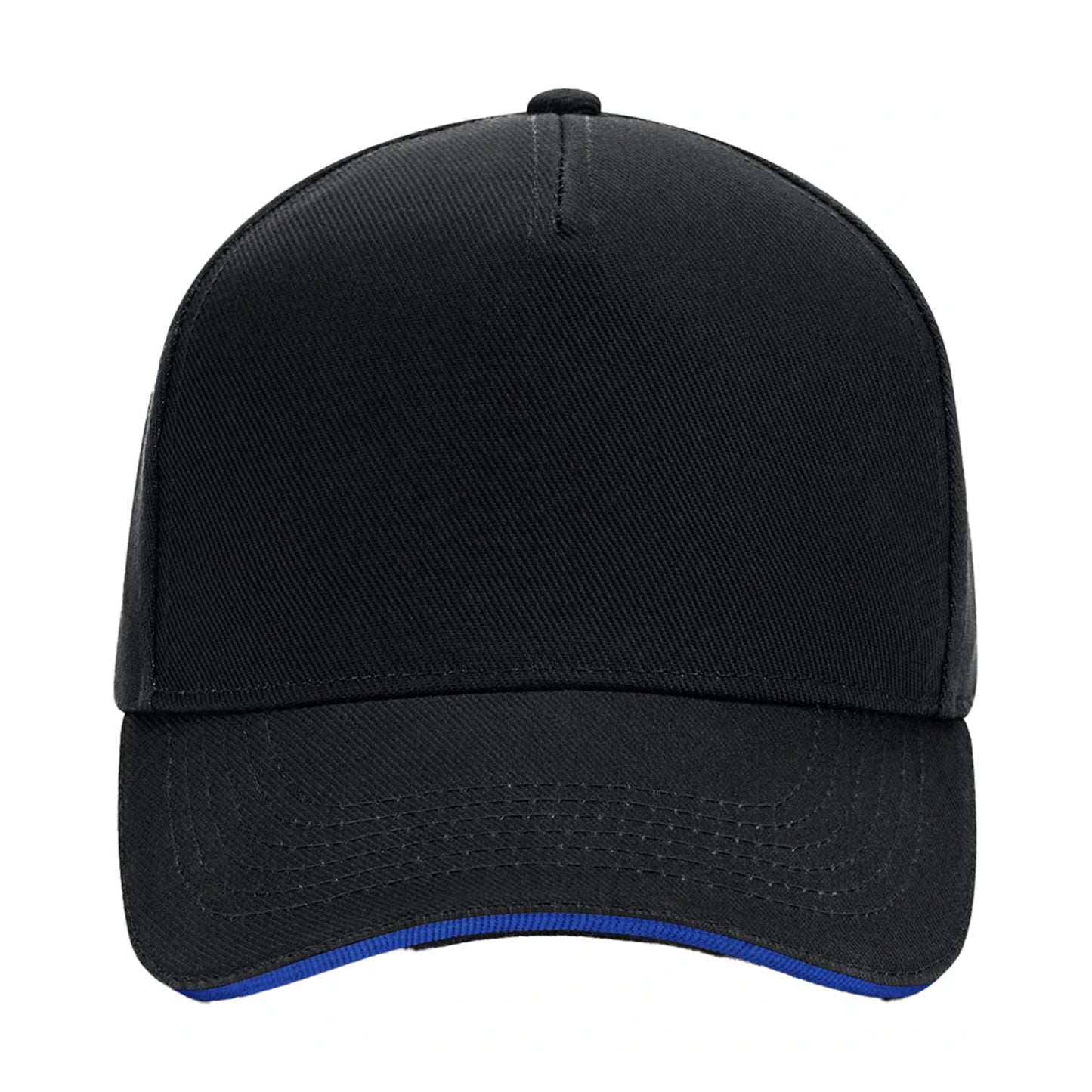 Black-Bright Royal Blue - Side - Beechfield Unisex Adult Ultimate Sandwich Peak Cap