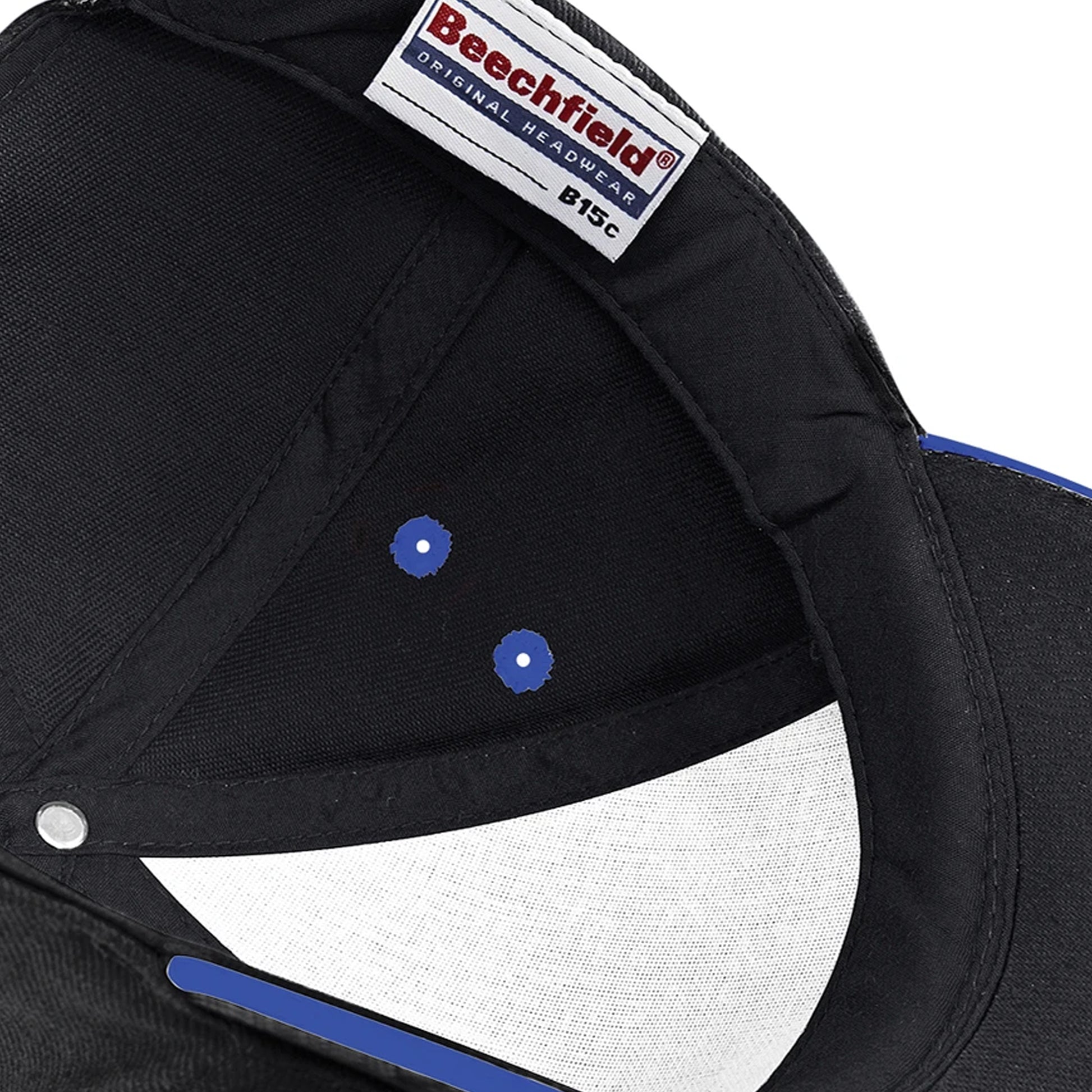 Black-Bright Royal Blue - Lifestyle - Beechfield Unisex Adult Ultimate Sandwich Peak Cap