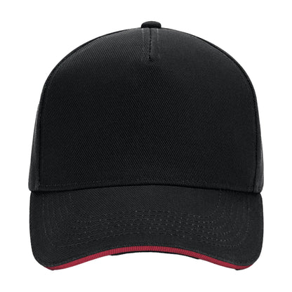 Black-Classic Red - Side - Beechfield Unisex Adult Ultimate Sandwich Peak Cap