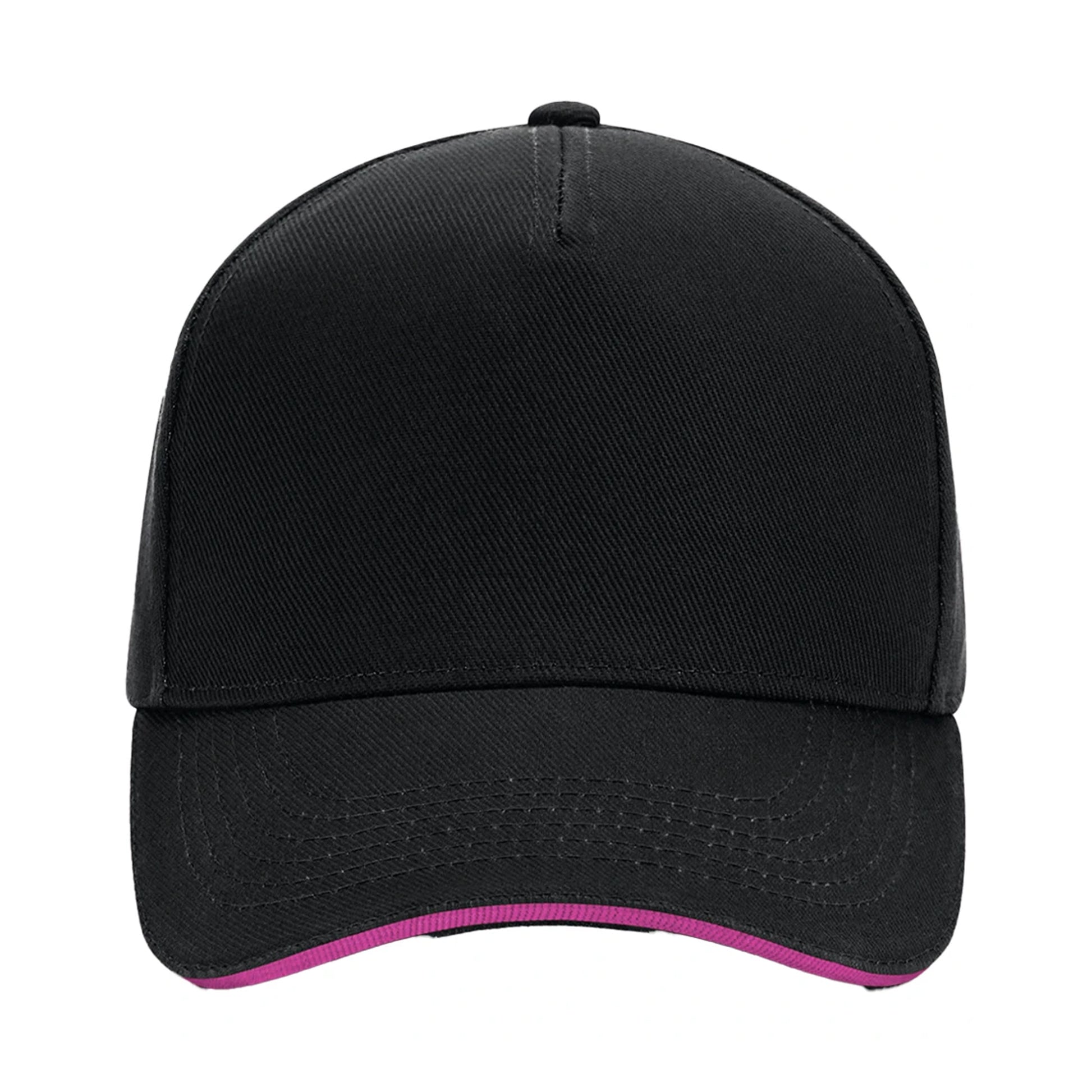 Black-Fuchsia - Side - Beechfield Unisex Adult Ultimate Sandwich Peak Cap