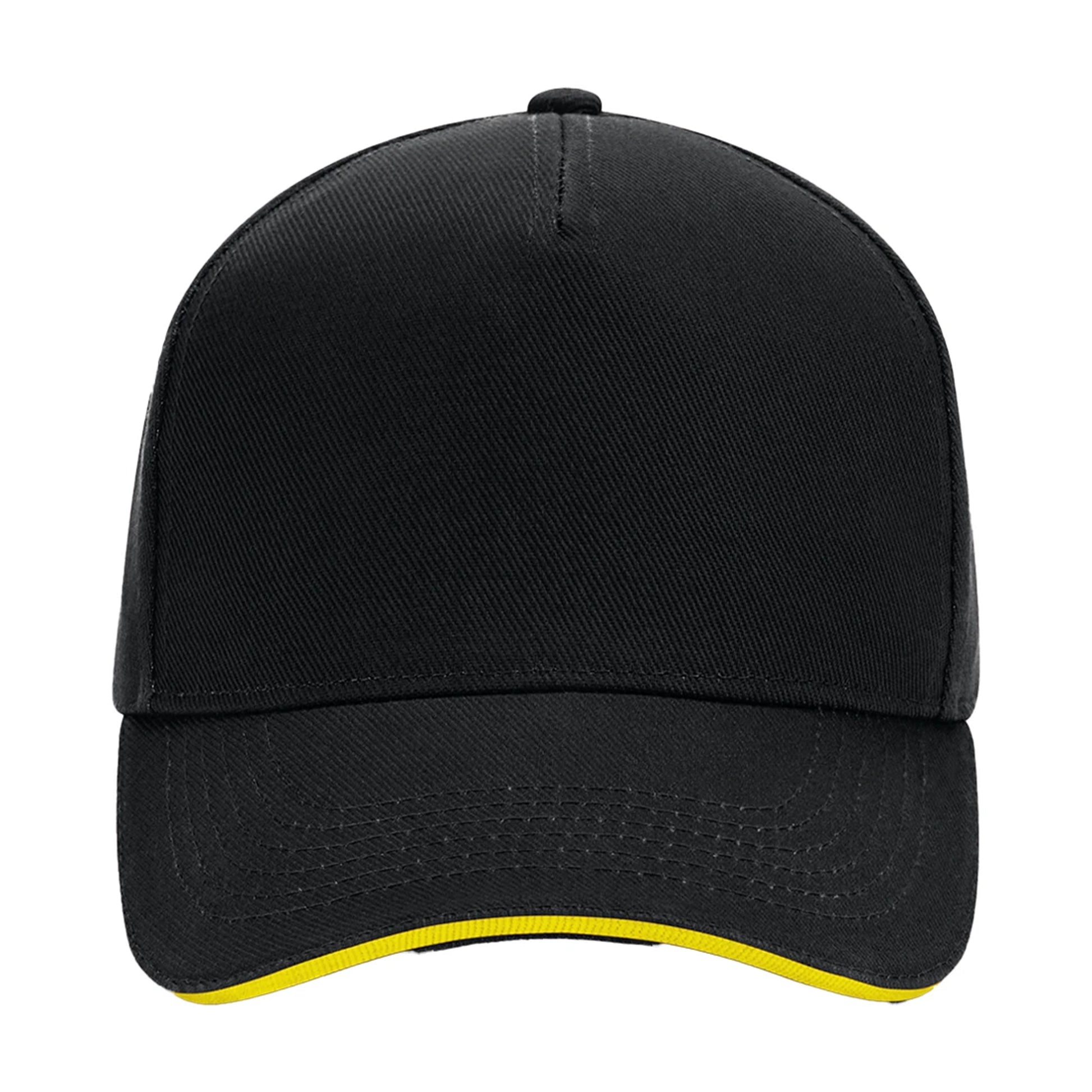 Black-Yellow - Side - Beechfield Unisex Adult Ultimate Sandwich Peak Cap