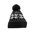 Black-White - Front - Beechfield Unisex Adult Snowstar Fair Isle Beanie