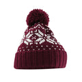 Burgundy-White - Front - Beechfield Unisex Adult Snowstar Fair Isle Beanie