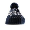 French Navy-White - Front - Beechfield Unisex Adult Snowstar Fair Isle Beanie