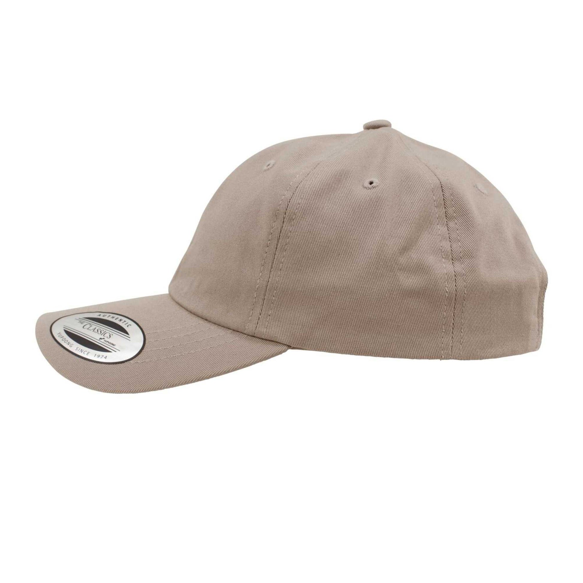 Khaki - Side - Flexfit Unisex Adult Cotton Twill Low Profile Cap