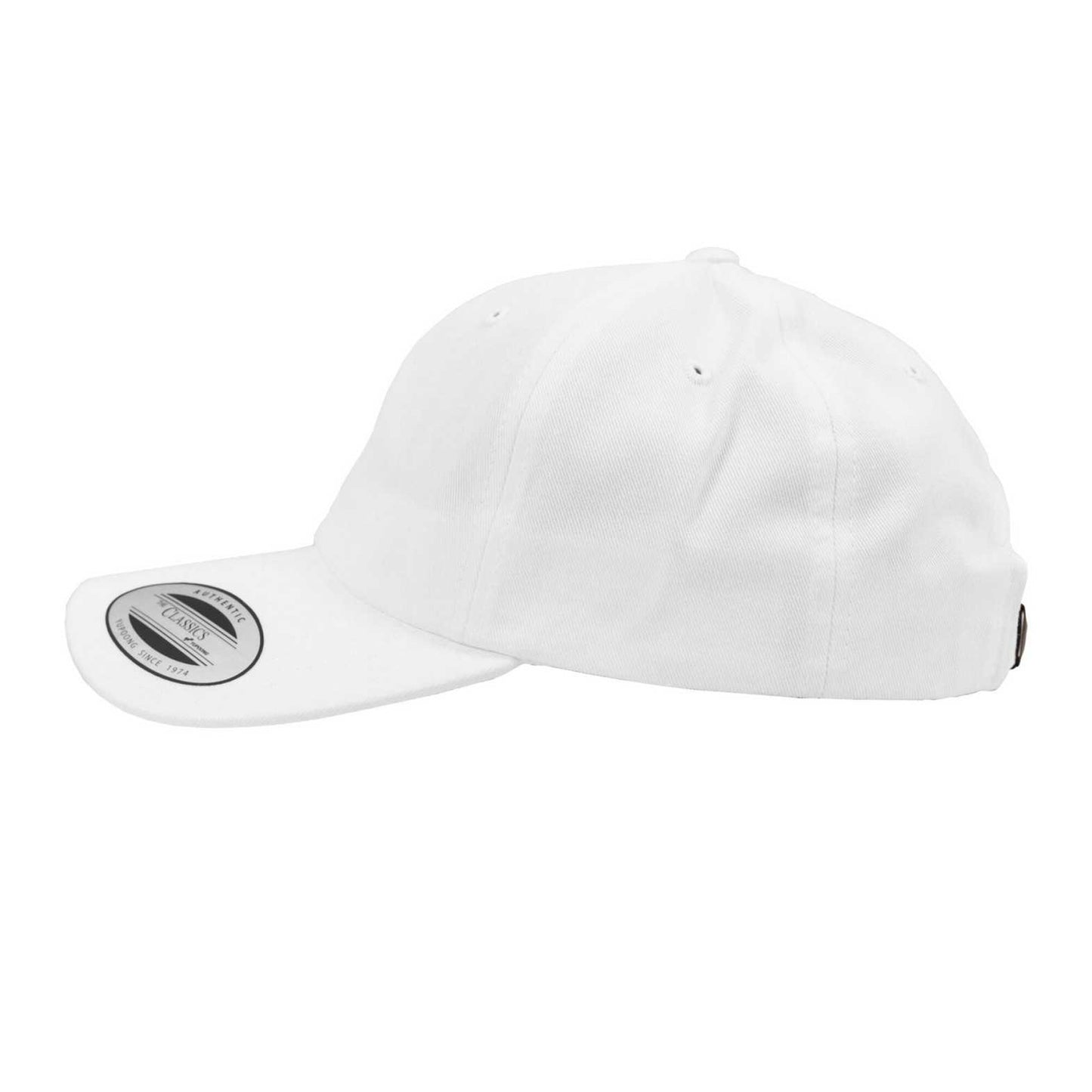 White - Side - Flexfit Unisex Adult Cotton Twill Low Profile Cap