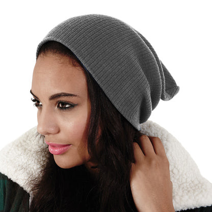 Smoke - Side - Beechfield Unisex Adult Slouch Beanie