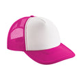 Fuchsia-White - Front - Beechfield Unisex Adult Vintage Snapback Trucker Cap