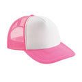 Fluorescent Pink-White - Front - Beechfield Unisex Adult Vintage Snapback Trucker Cap