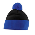 Black-Bright Royal Blue - Front - Beechfield Unisex Adult Snowstar Two Tone Beanie