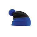 Black-Bright Royal Blue - Back - Beechfield Unisex Adult Snowstar Two Tone Beanie