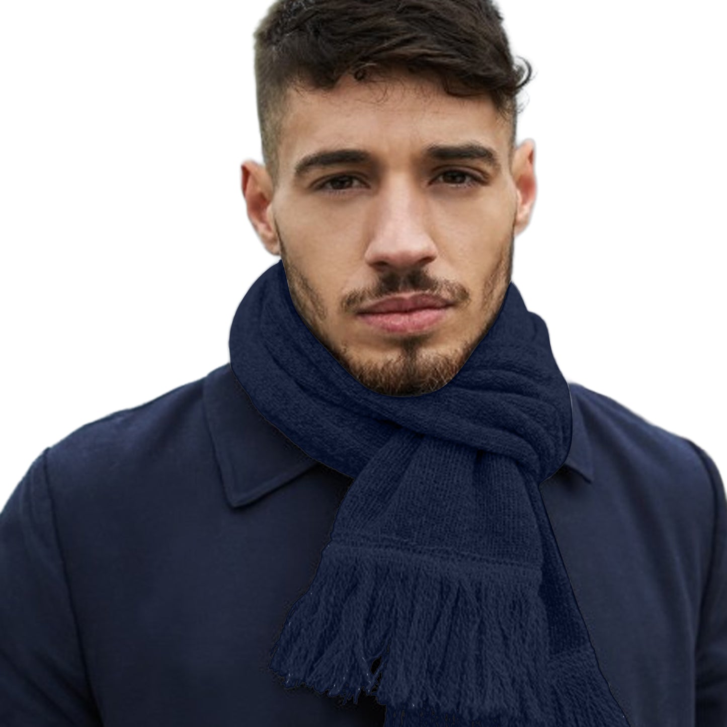 French Navy - Back - Beechfield Unisex Adult Classic Knitted Winter Scarf