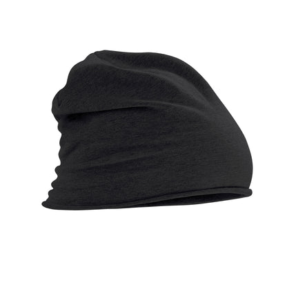 Black - Front - Beechfield Unisex Adult Jersey Beanie