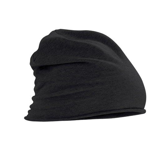 Black - Front - Beechfield Unisex Adult Jersey Beanie