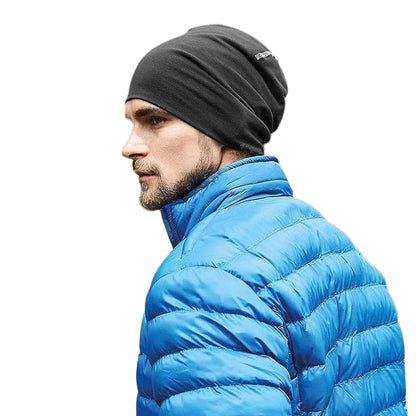 Black-White - Back - Beechfield Unisex Adult Hemsedal Cotton Beanie