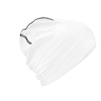 White-Black - Back - Beechfield Unisex Adult Hemsedal Cotton Beanie