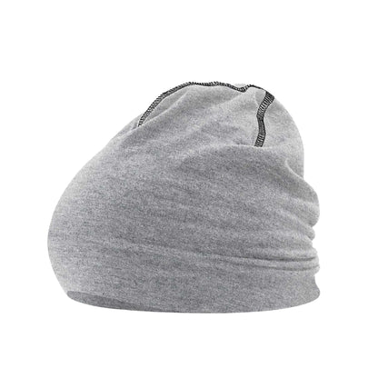 Heather Grey-Black - Front - Beechfield Unisex Adult Hemsedal Cotton Beanie