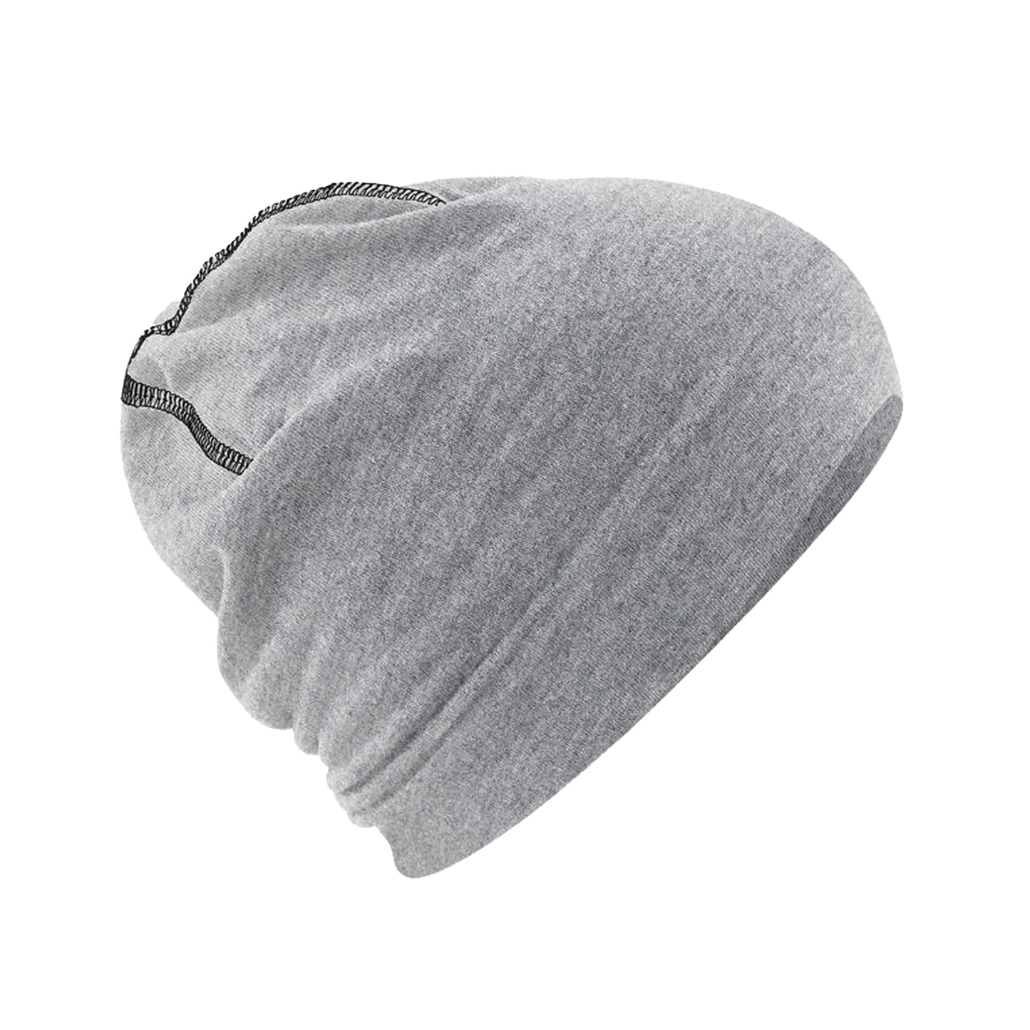 Heather Grey-Black - Back - Beechfield Unisex Adult Hemsedal Cotton Beanie