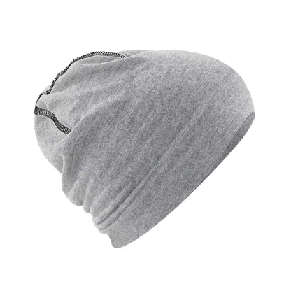 Heather Grey-Black - Back - Beechfield Unisex Adult Hemsedal Cotton Beanie