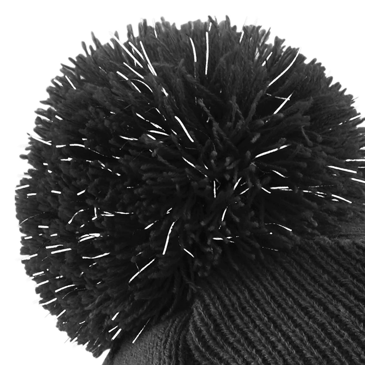 Black - Back - Beechfield Childrens-Kids Reflective Beanie