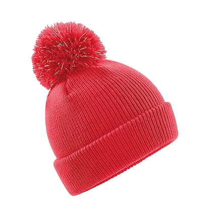 Bright Red - Front - Beechfield Childrens-Kids Reflective Beanie