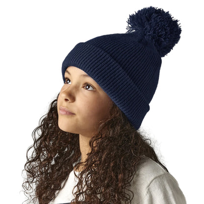 French Navy - Side - Beechfield Childrens-Kids Reflective Beanie