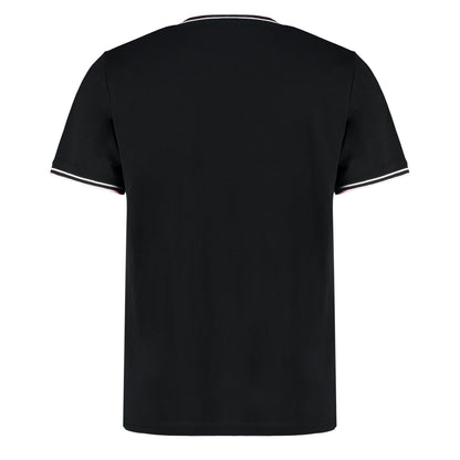 Black-White-Grey - Back - Kustom Kit Mens Tipped Fashion T-Shirt