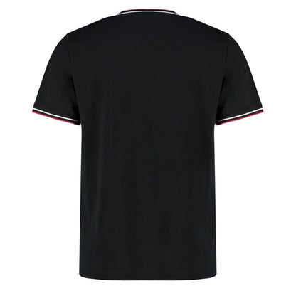 Black-White-Red - Back - Kustom Kit Mens Tipped Fashion T-Shirt