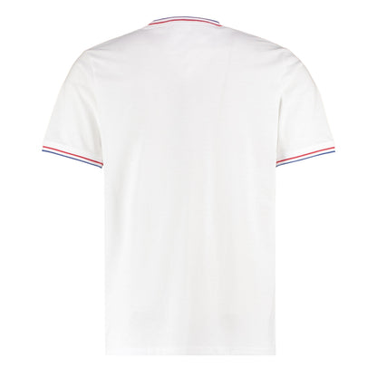 White-Red-Royal Blue - Back - Kustom Kit Mens Tipped Fashion T-Shirt