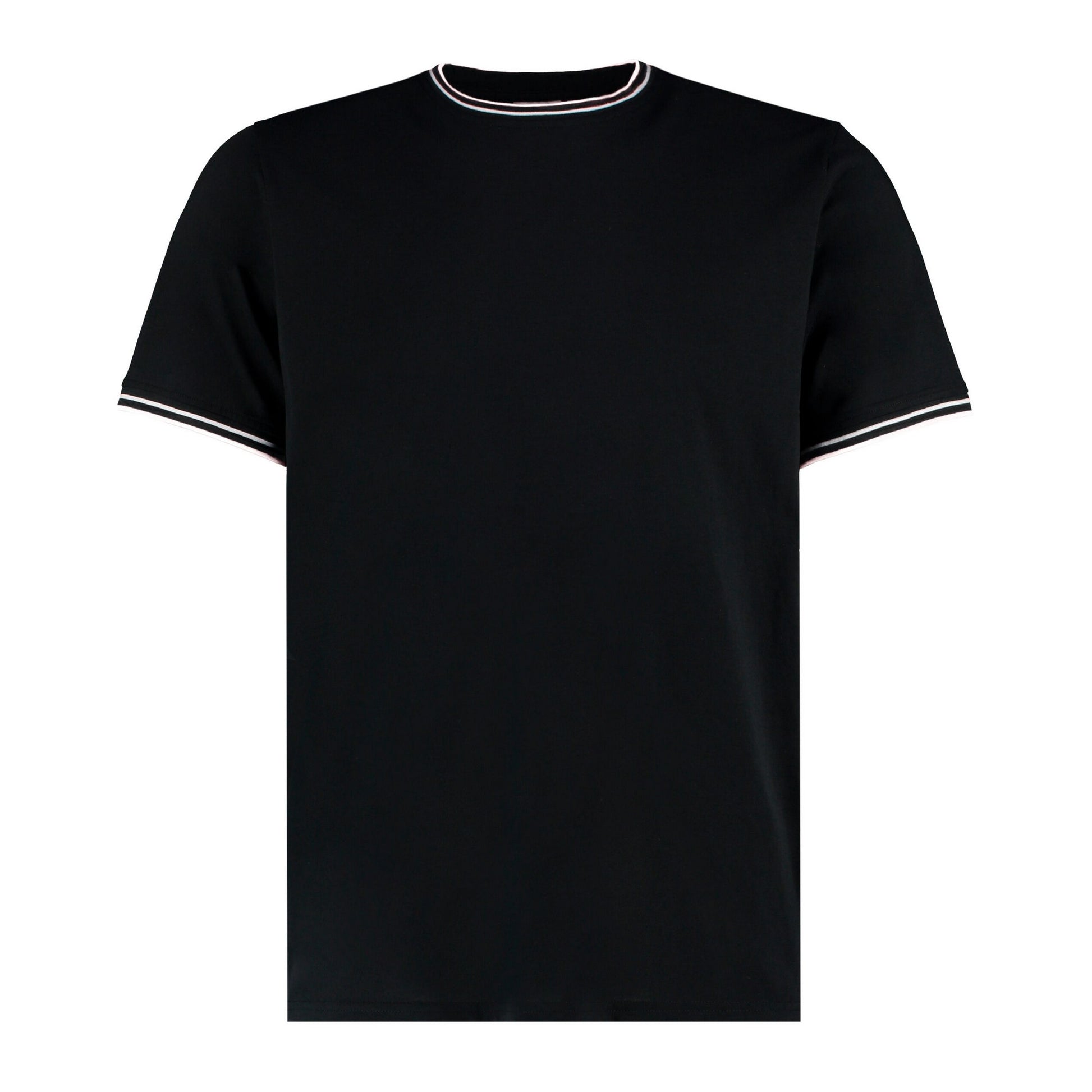 Black-White-Grey - Front - Kustom Kit Mens Tipped Fashion T-Shirt