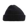 Black - Front - Beechfield Unisex Adult Classic Waffle Knitted Beanie