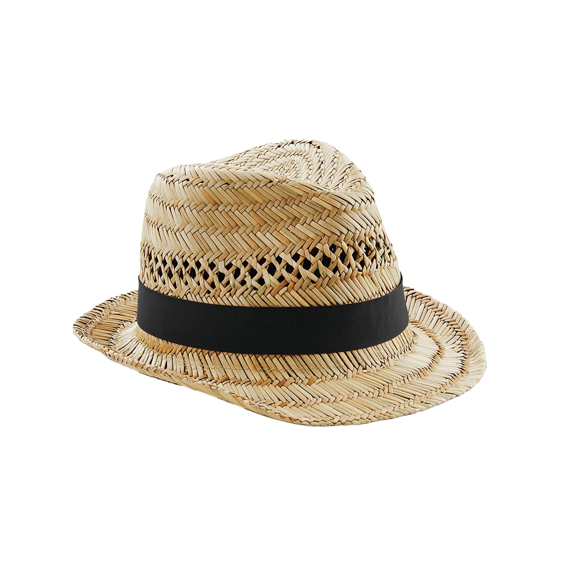 Natural - Front - Beechfield Unisex Adult Straw Summer Trilby
