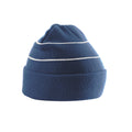 French Navy - Front - Beechfield Unisex Adult Knitted High-Vis Beanie