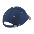 French Navy-Taupe - Back - Beechfield Unisex Adult Heavy Brushed Cotton Low Profile Cap