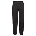 Black - Front - Fruit of the Loom Mens Premium Elasticated Cuff Jogging Bottoms