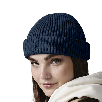 French Navy - Side - Beechfield Unisex Adult Trawler Beanie