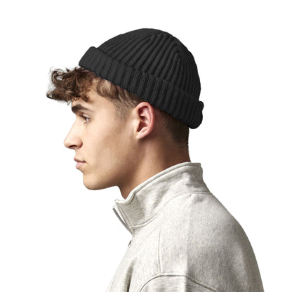 Black - Side - Beechfield Unisex Adult Trawler Beanie