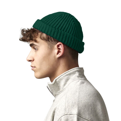Bottle Green - Side - Beechfield Unisex Adult Trawler Beanie