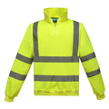 Yellow - Front - Yoko Unisex Adult Hi-Vis Quarter Zip Sweatshirt