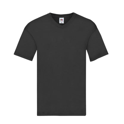 Black - Front - Fruit Of The Loom Mens Original Plain V Neck T-Shirt