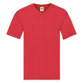 Red - Front - Fruit of the Loom Mens Original Plain V Neck T-Shirt