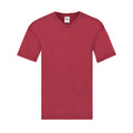 Brick Red - Front - Fruit of the Loom Mens Original Plain V Neck T-Shirt