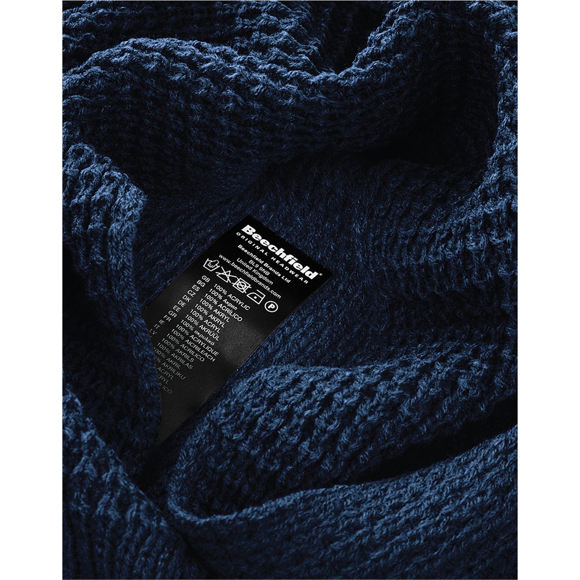 French Navy - Back - Beechfield Unisex Adult Classic Waffle Scarf