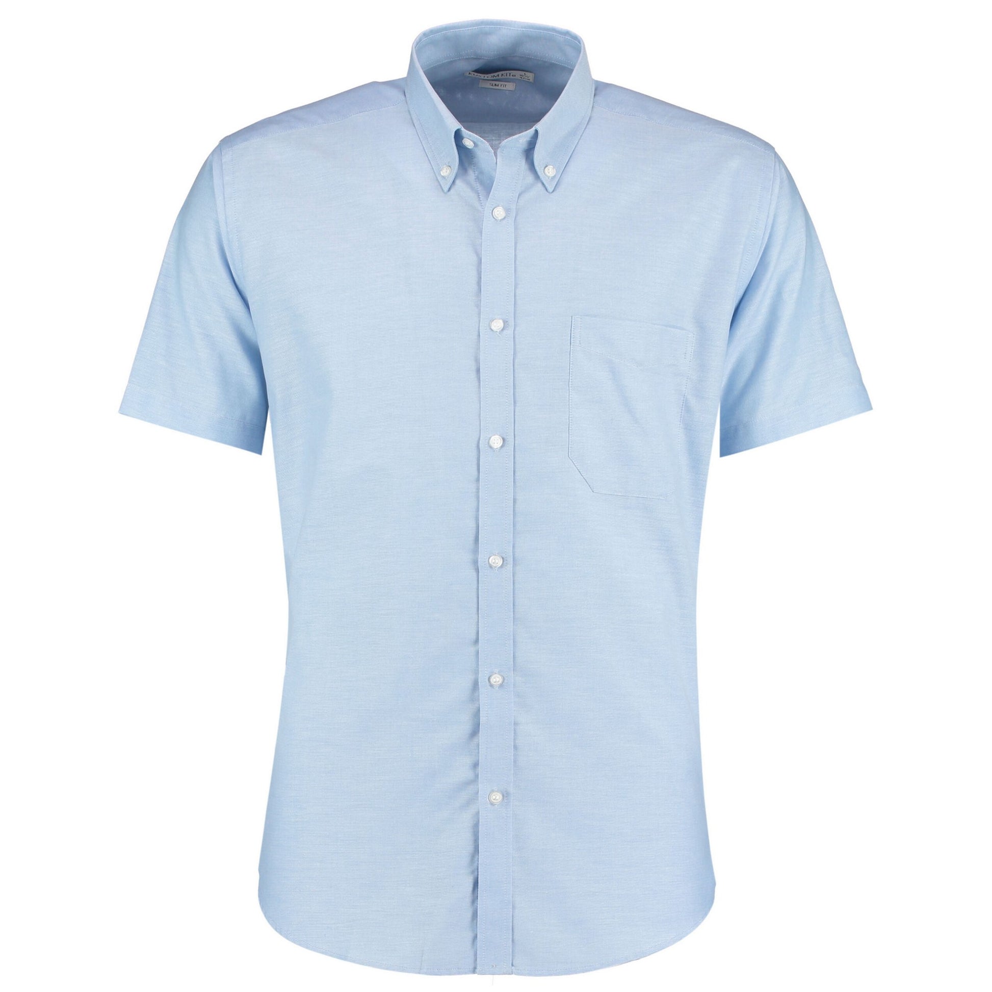 Light Blue - Front - Kustom Kit Mens Slim Short-Sleeved Shirt