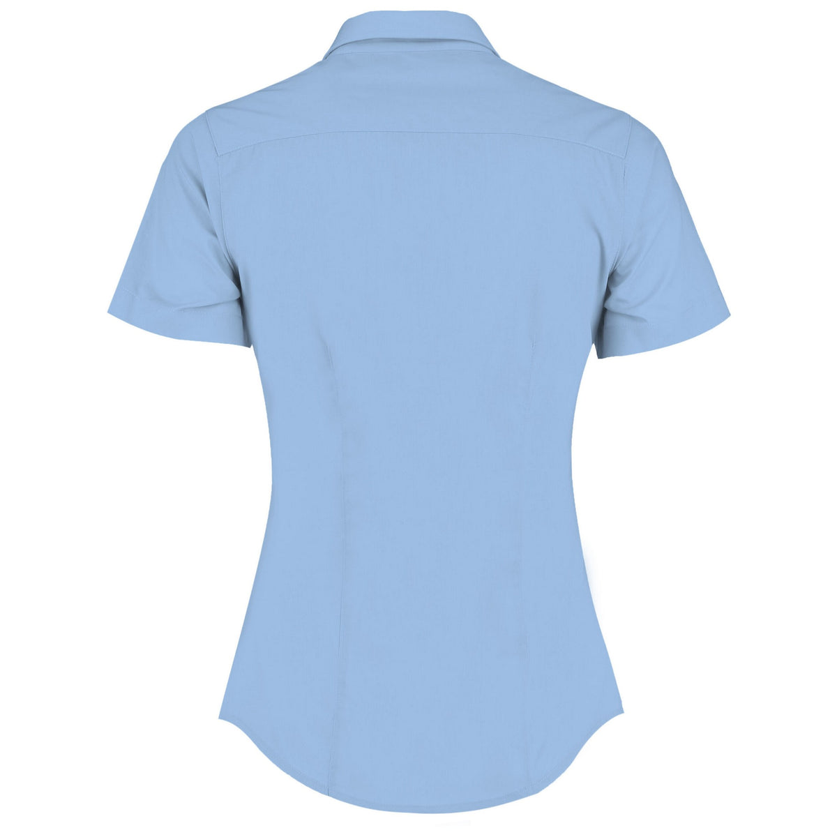 Light Blue - Back - Kustom Kit Womens-Ladies Poplin Tailored Short-Sleeved Shirt