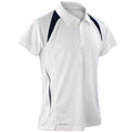 White-Navy - Front - Spiro Mens Team Spirit Polo Shirt