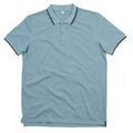 Light Denim-Navy - Front - Mantis Mens Tipped Polo Shirt