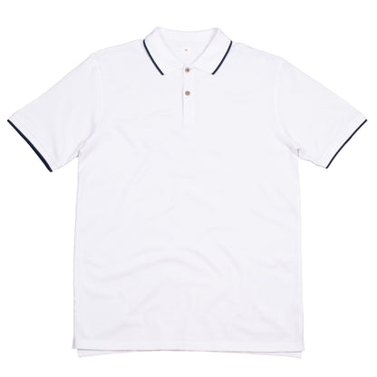 White-Navy - Front - Mantis Mens Tipped Polo Shirt