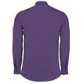 Purple - Back - Kustom Kit Mens Poplin Tailored Long-Sleeved Formal Shirt